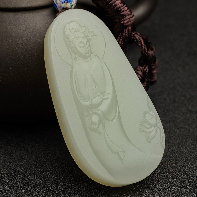 新疆天然和田玉吊坠 - 红掌柜