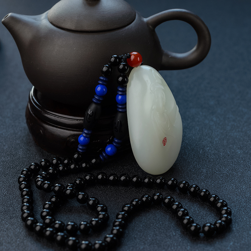 和田玉观音吊坠 - 红掌柜