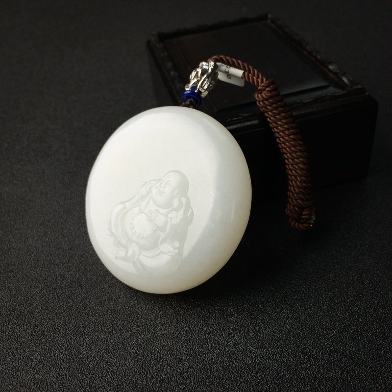 和田羊脂玉佛吊坠 - 红掌柜