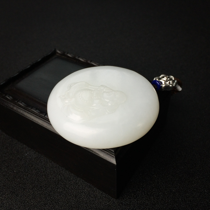 新疆和田羊脂玉佛吊坠 - 红掌柜