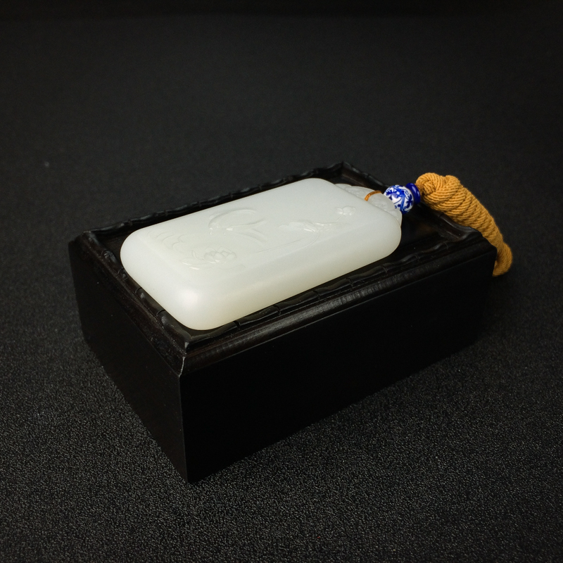 新疆和田羊脂玉金玉满堂吊坠 - 红掌柜