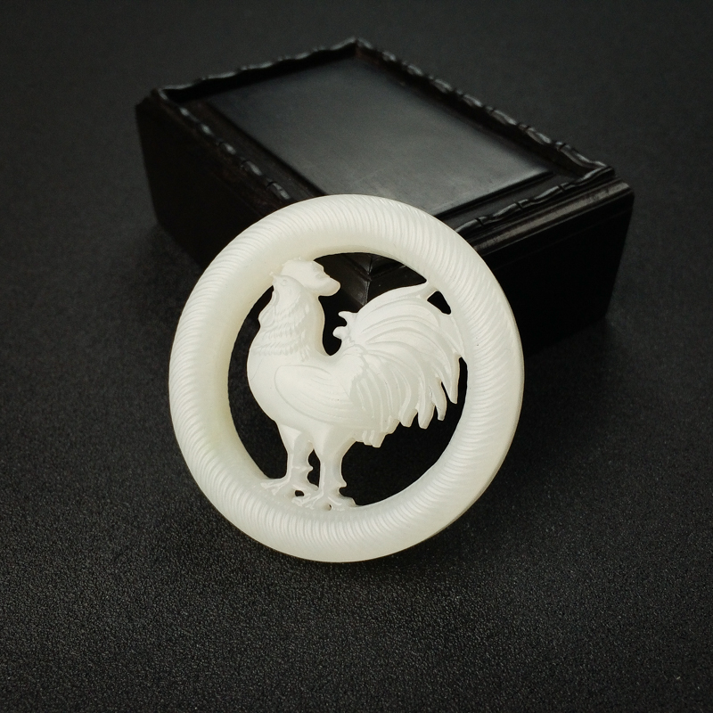 和田玉生肖鸡吊坠 - 红掌柜