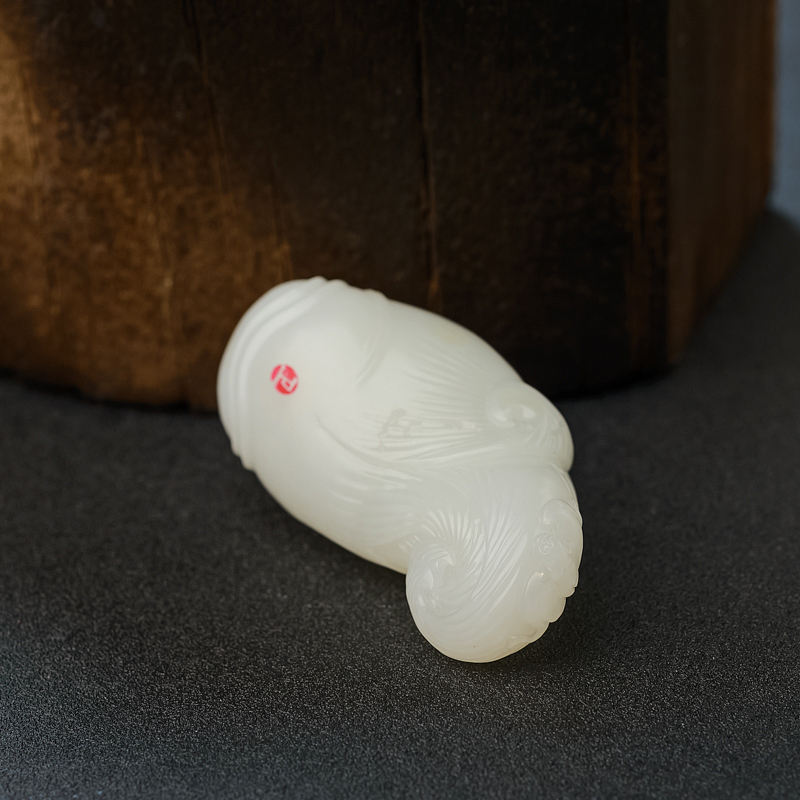 和田玉步步高升手把件 - 红掌柜