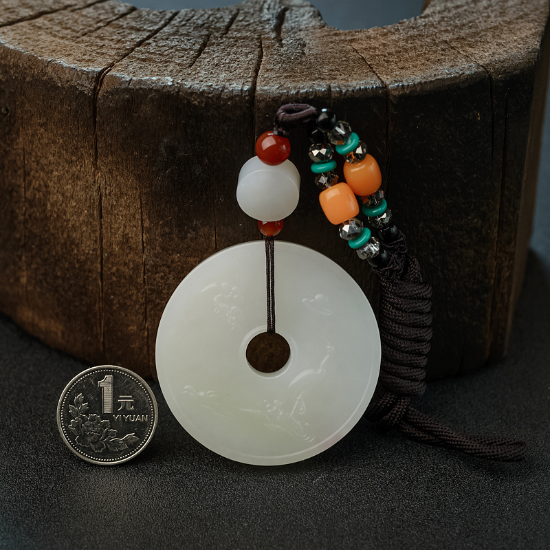 新疆天然和田玉平安扣吊坠 - 红掌柜