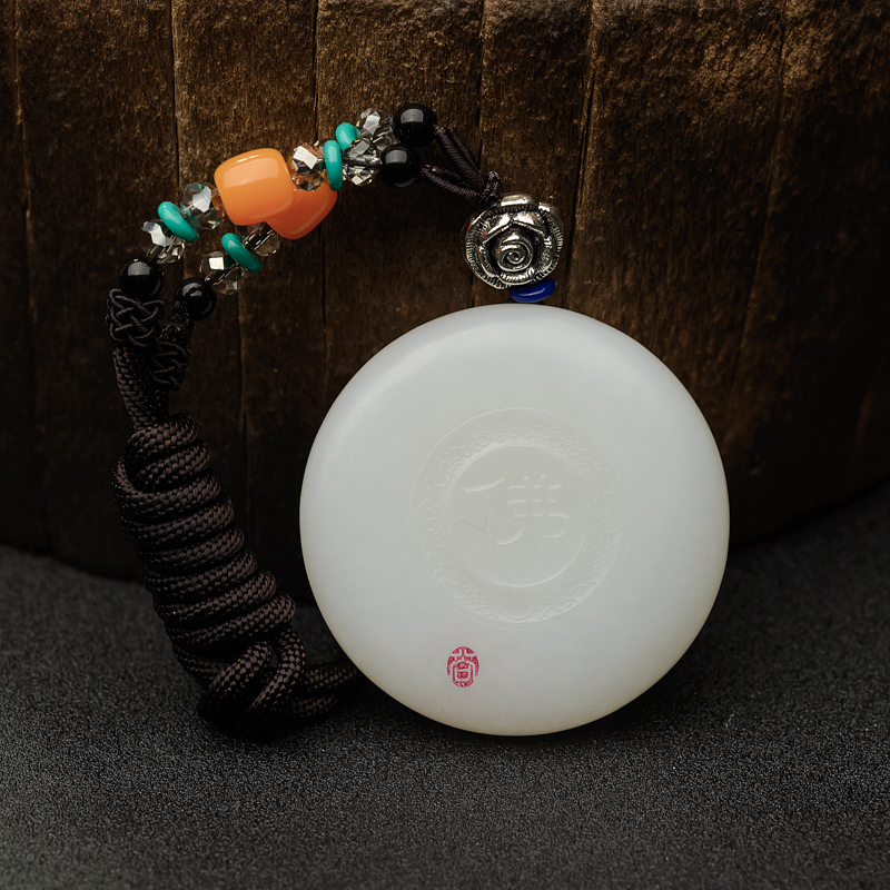 羊脂白和田玉弥勒佛吊坠 - 红掌柜