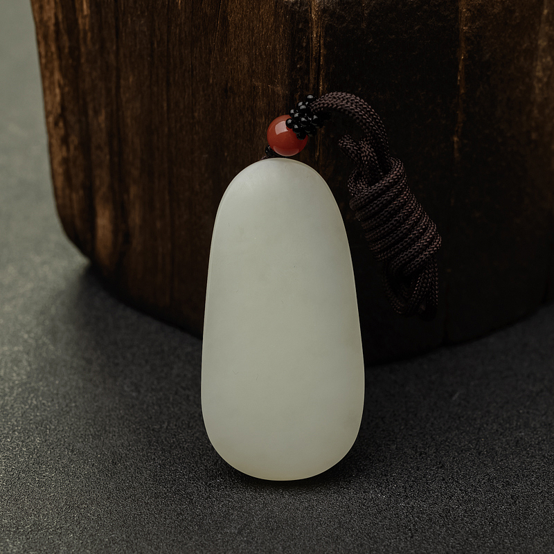 和田青白玉山水意境吊坠 - 红掌柜