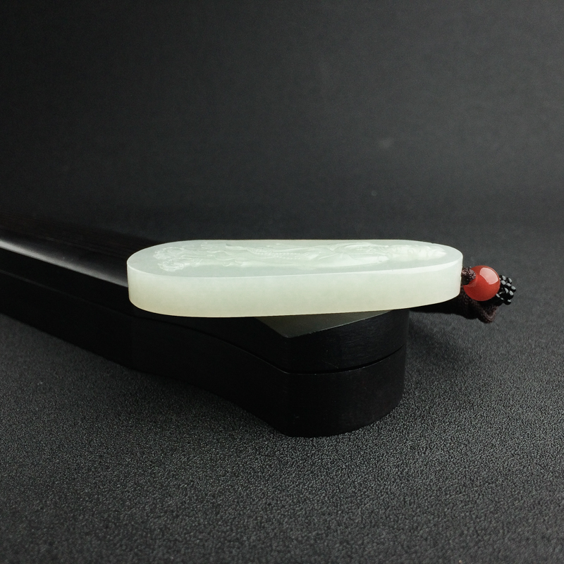 俄罗斯山料青白玉观音吊坠 - 红掌柜