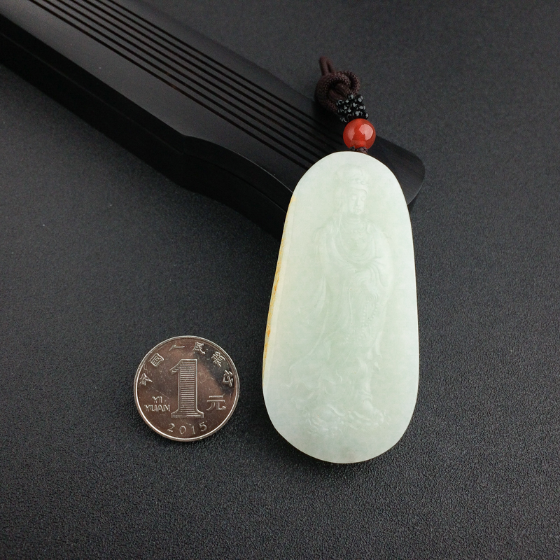 天然青白玉观音吊坠 - 红掌柜