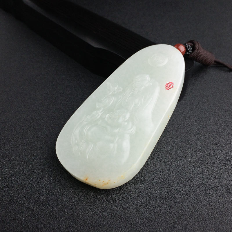 山料青白玉佛吊坠 - 红掌柜