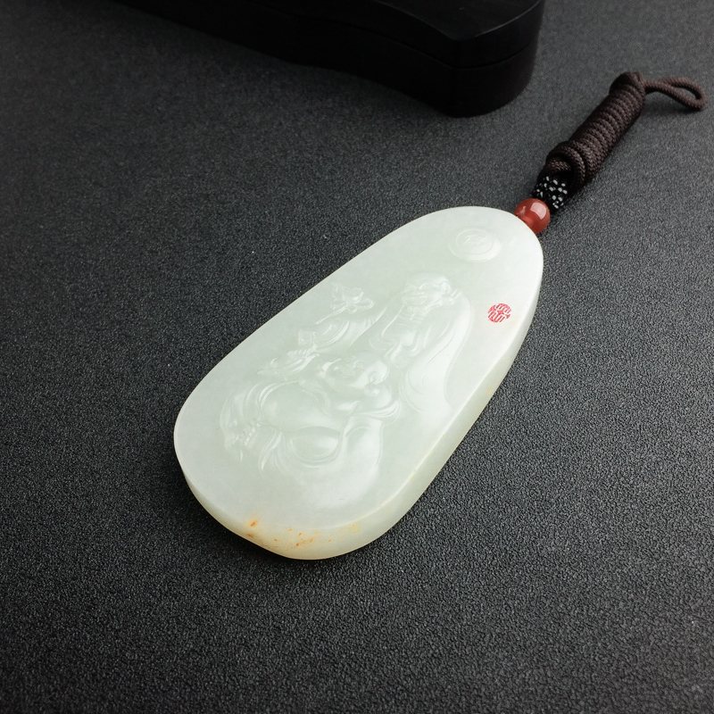 俄罗斯青白玉佛吊坠 - 红掌柜