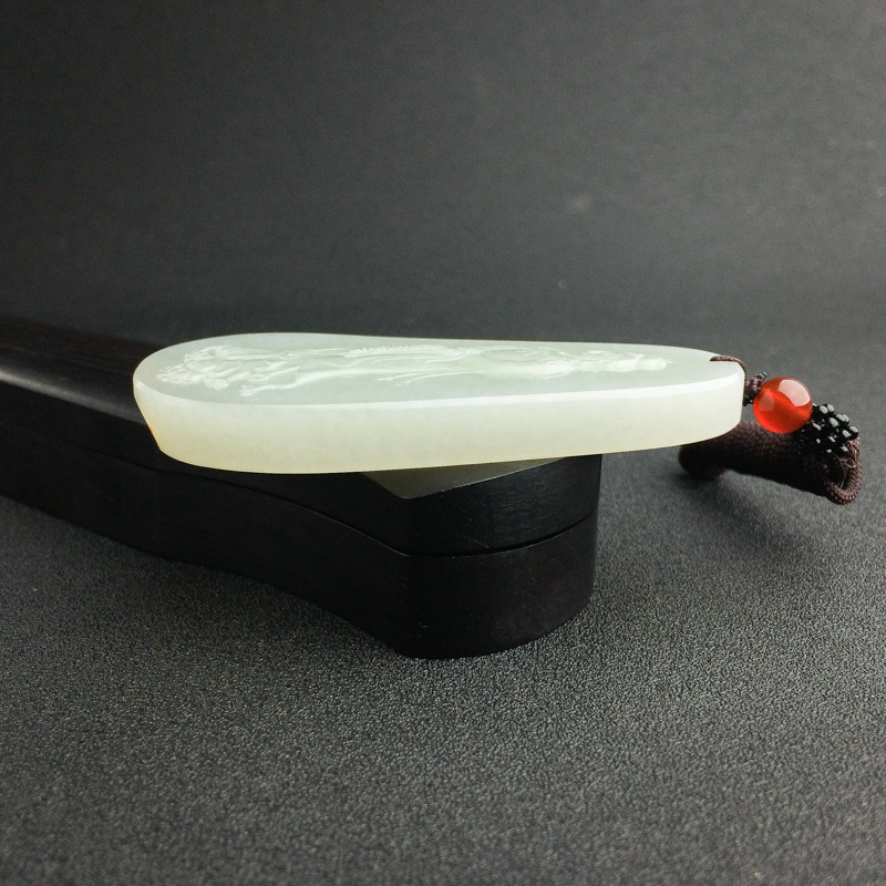 俄罗斯山料青白玉观音吊坠 - 红掌柜