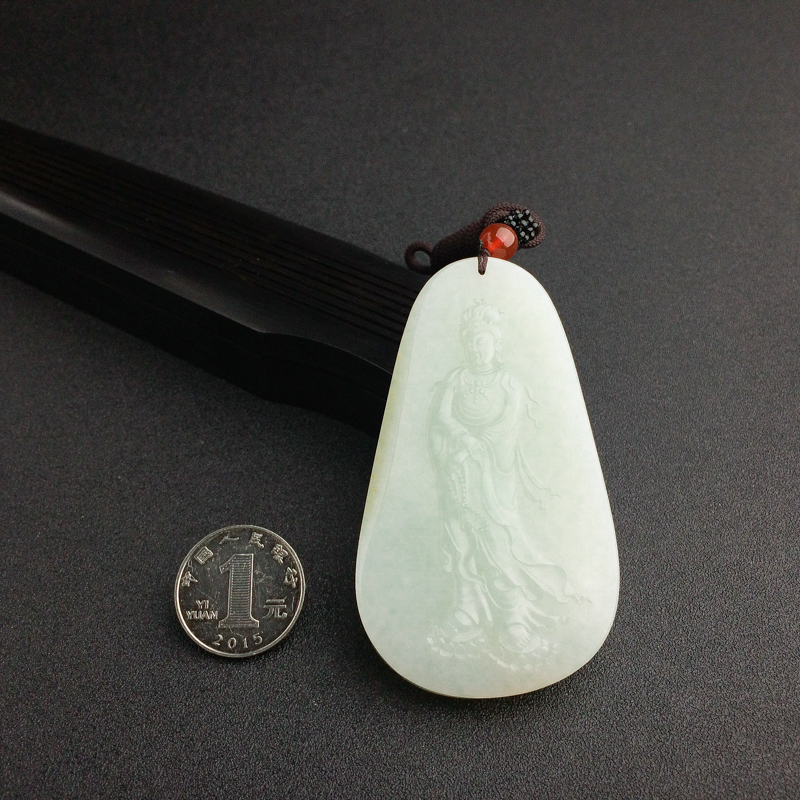 天然青白玉观音吊坠 - 红掌柜