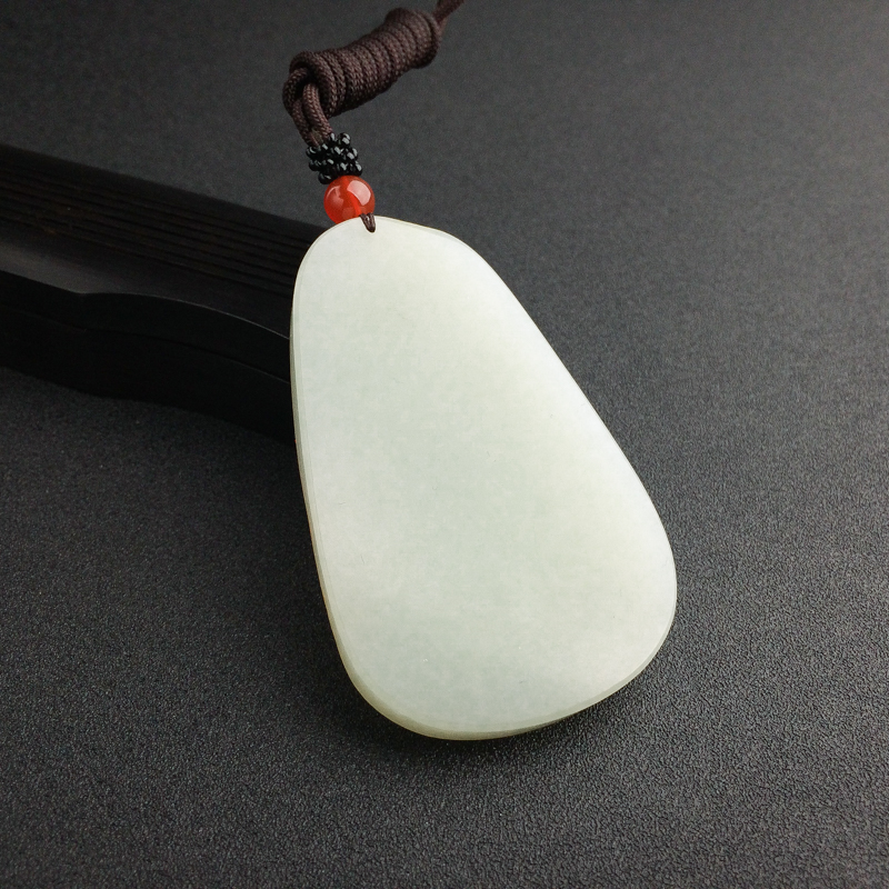 和田青白玉观音吊坠 - 红掌柜