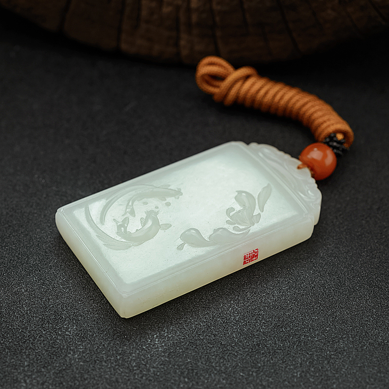 新疆和田白玉吊坠 - 红掌柜