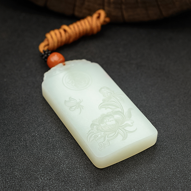 新疆和田白玉吊坠 - 红掌柜