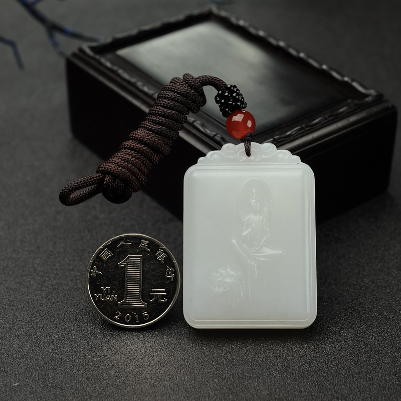新疆和田羊脂白玉吊坠-红掌柜