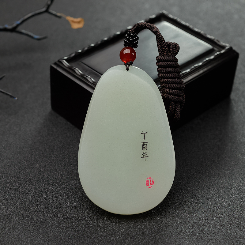 新疆和田青白玉佛吊坠 - 红掌柜