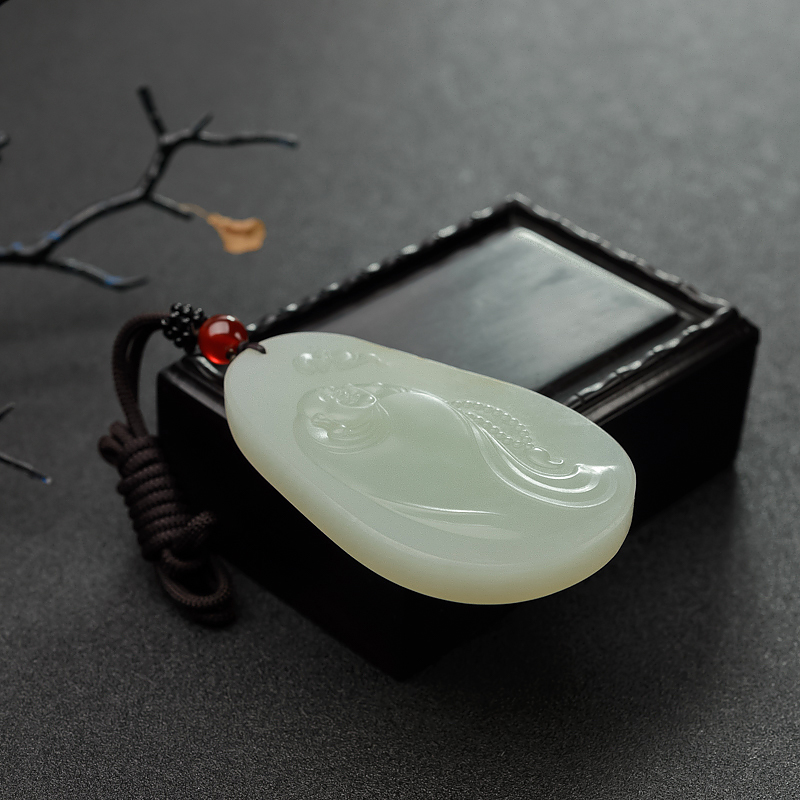 新疆和田山流水料佛吊坠 - 红掌柜