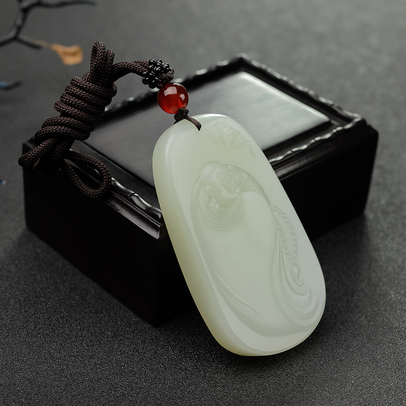 新疆和田流水料佛吊坠 - 红掌柜