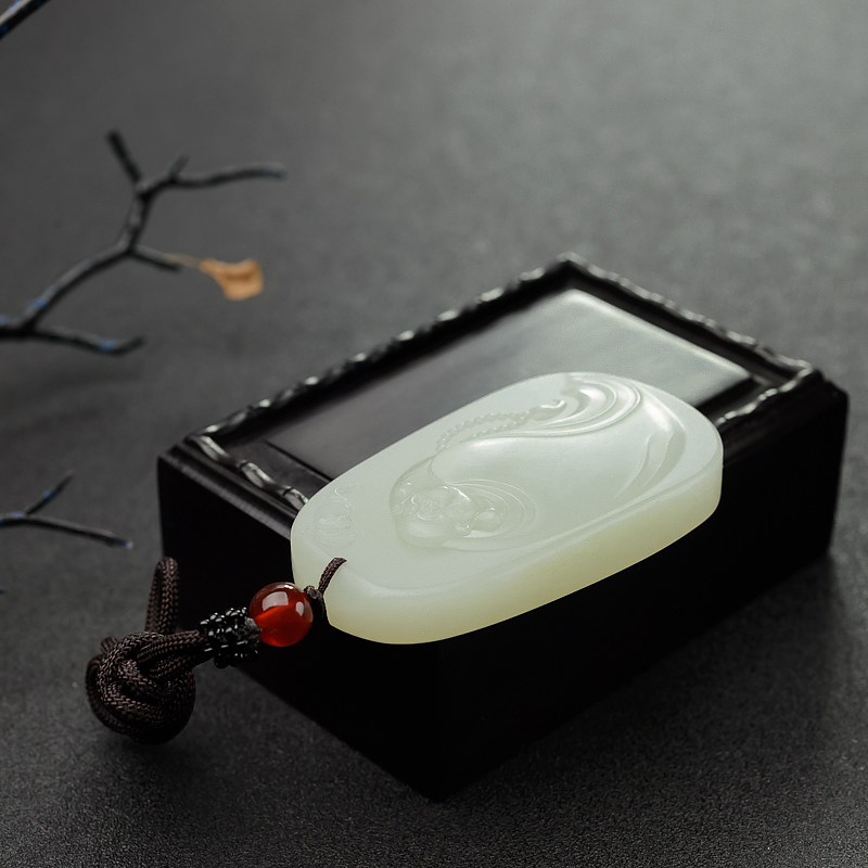 新疆和田青白玉佛吊坠 - 红掌柜