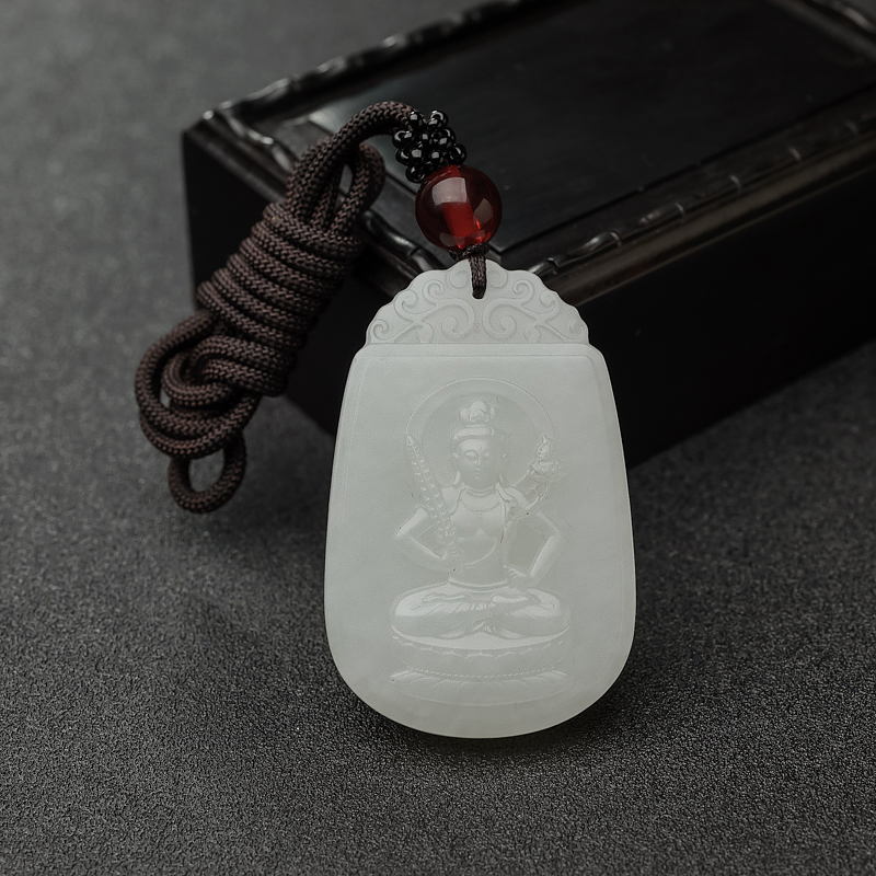 新疆和田白玉山料虚空藏菩萨吊坠-红掌柜