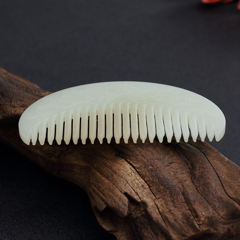 天然和田玉山料梳子-红掌柜