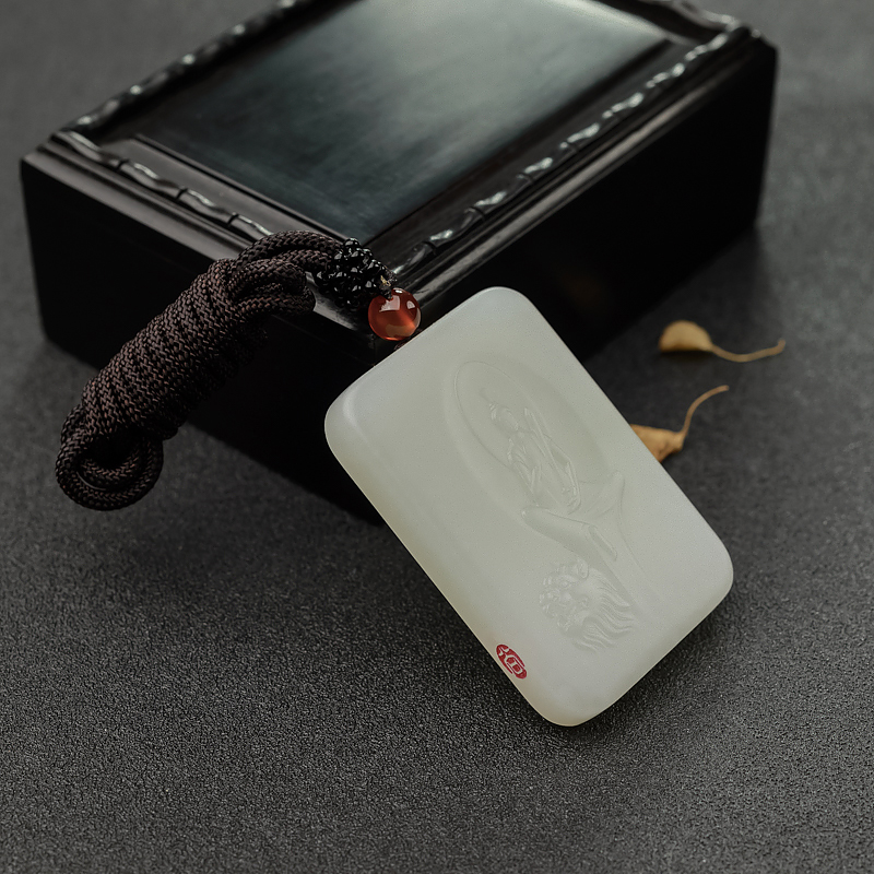 新疆和田玉文殊菩萨吊坠-红掌柜