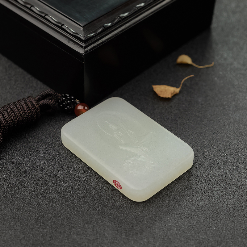 新疆山料和田玉文殊菩萨-红掌柜