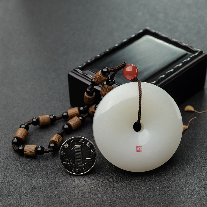 羊脂玉平安扣吊坠-红掌柜