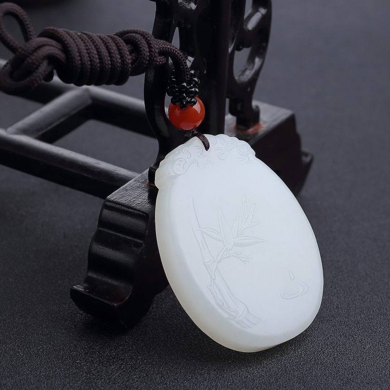 新疆和田白玉山料步步高升吊坠-红掌柜