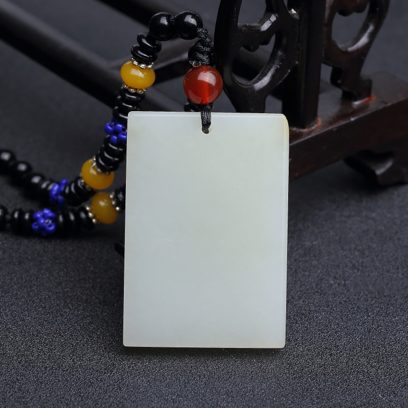 新疆天然和田青白玉眼镜蛇吊坠-红掌柜