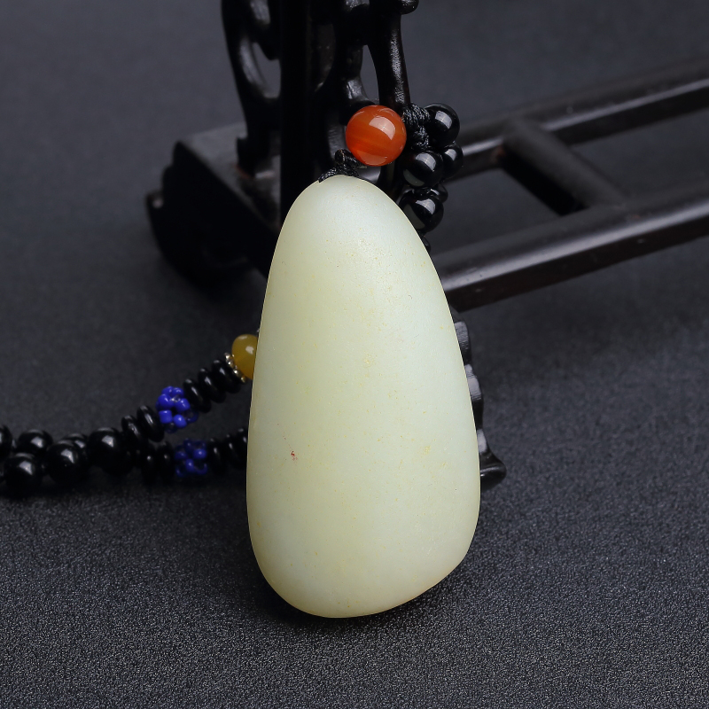 新疆天然和田白玉观音吊坠-红掌柜