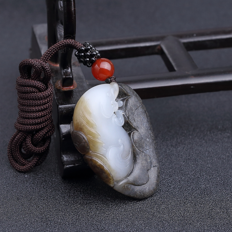 新疆和田玉山料连年有余吊坠-红掌柜