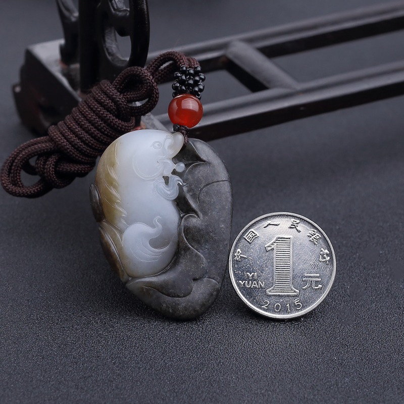 和田玉连年有余吊坠-红掌柜