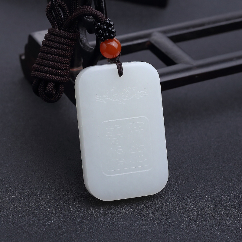 新疆和田羊脂白玉普贤菩萨吊坠-红掌柜