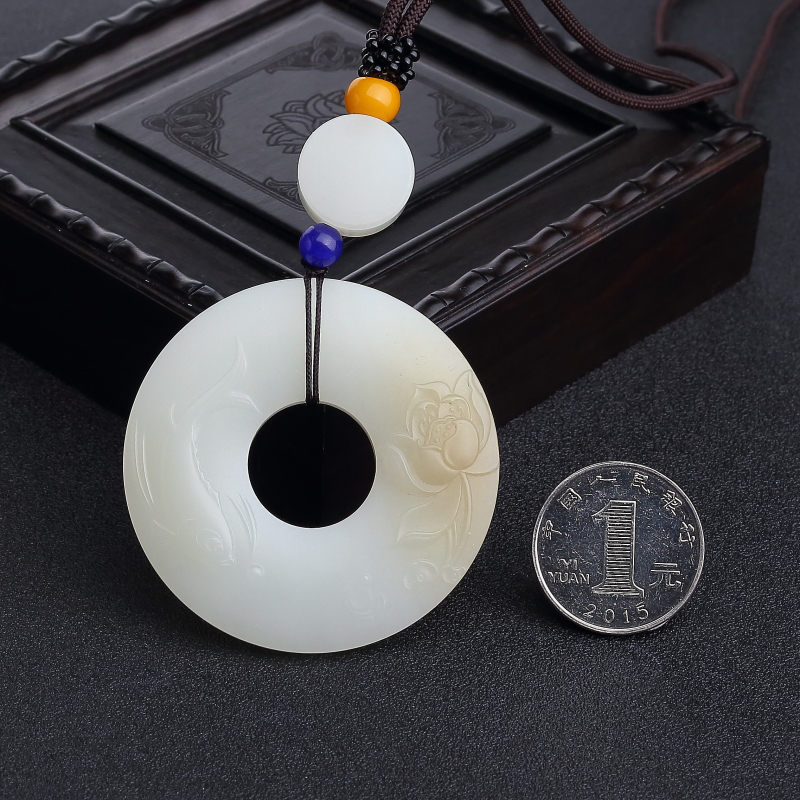 山料和田玉平安扣吊坠-红掌柜