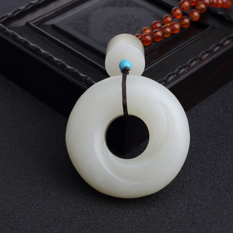 山料天然和田玉连年有余手把件-红掌柜