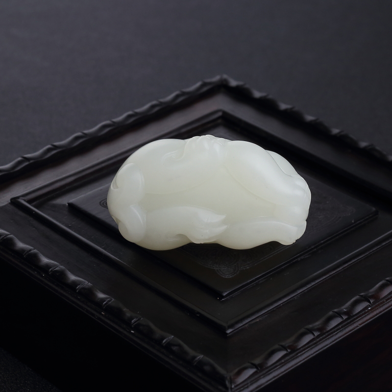 山料天然和田白玉吊坠-红掌柜