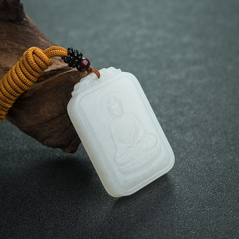 天然和田玉大日如来吊坠-红掌柜