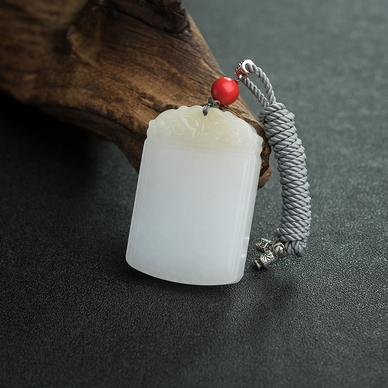 和田白玉兽面吊坠-火锅