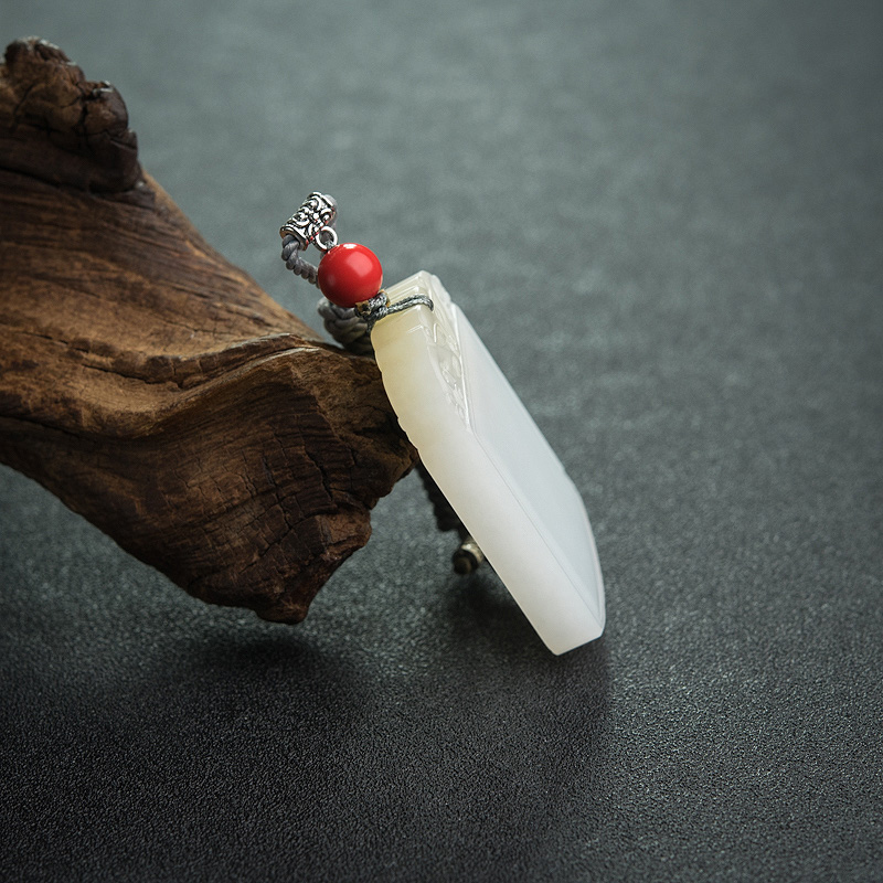 和田玉兽面吊坠-火锅