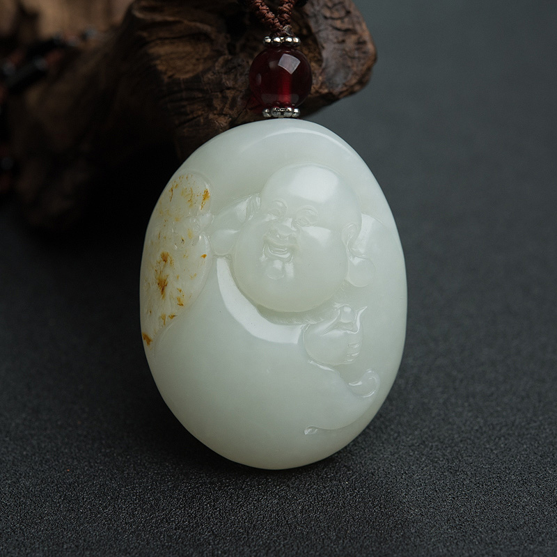 山料和田白玉佛吊坠-红掌柜