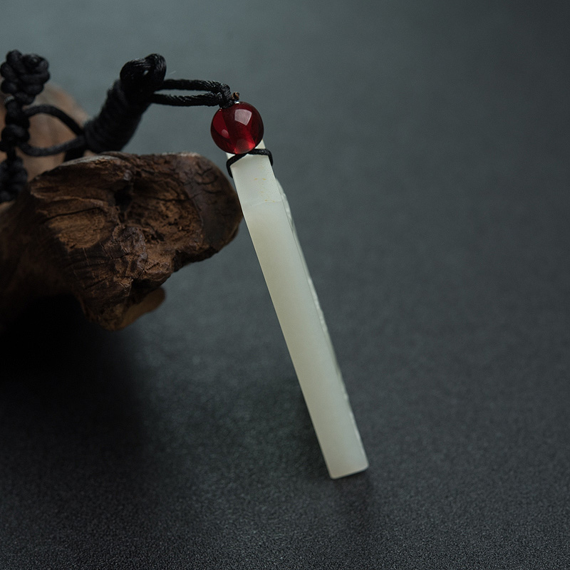 山料和田玉鸡牌吊坠-红掌柜