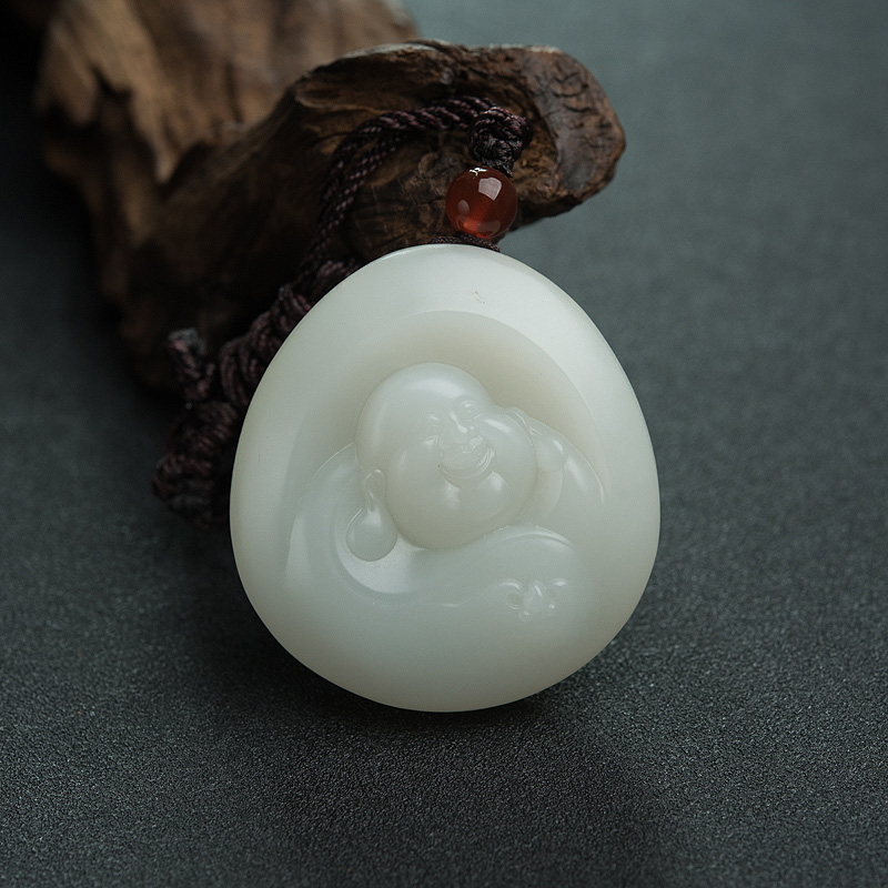 山料和田白玉佛吊坠-红掌柜