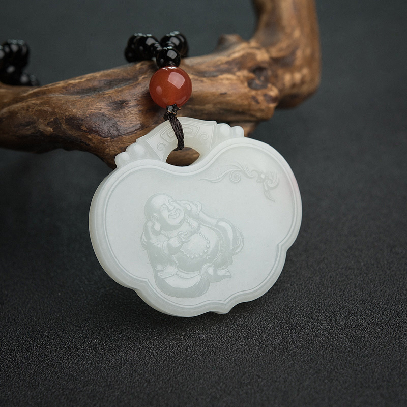 和田玉弥勒佛吊坠-红掌柜