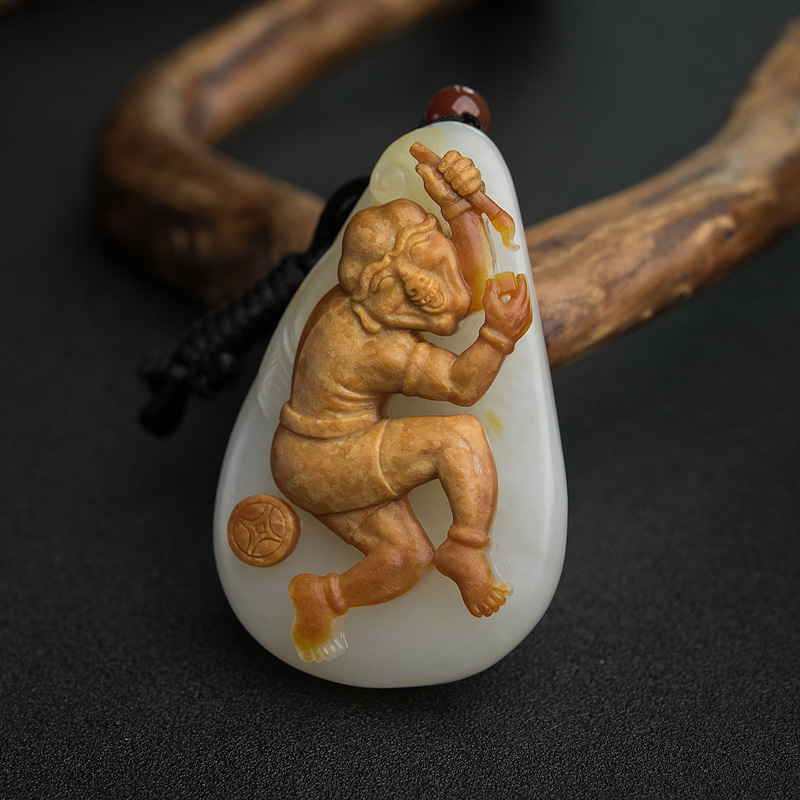 山料和田玉金榜题名吊坠-红掌柜