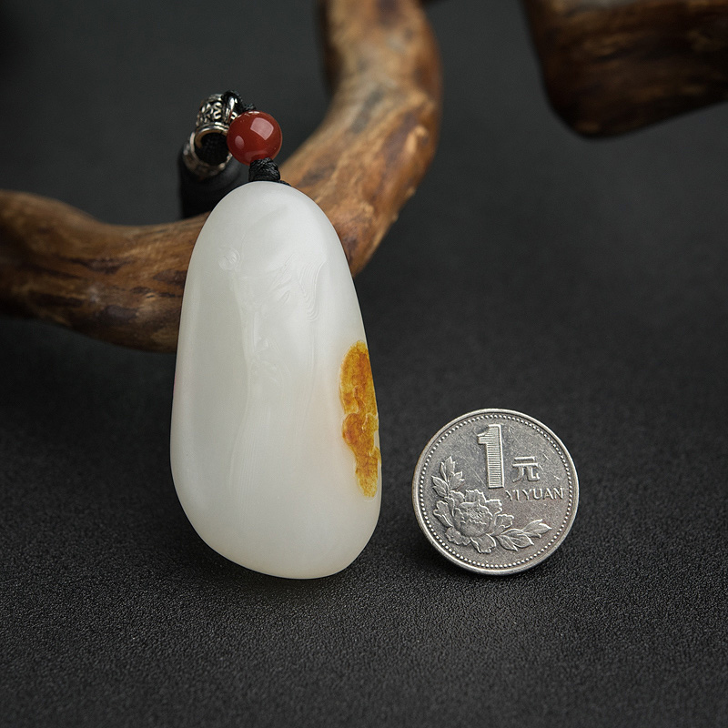 俄罗斯和田玉关公吊坠-红掌柜