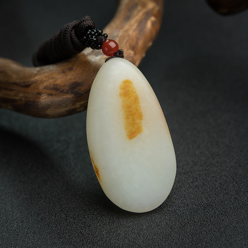 和田玉喜事连连吊坠-红掌柜