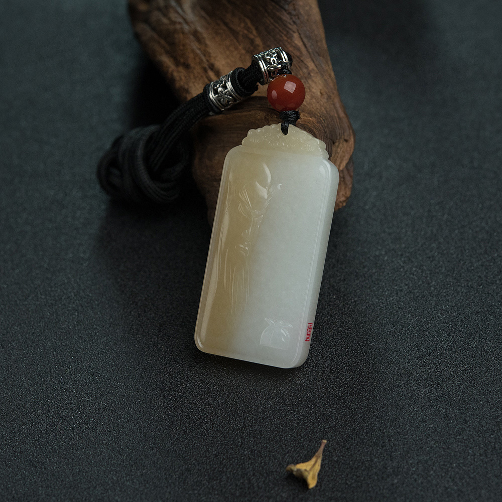 山料和田玉关公吊坠-红掌柜