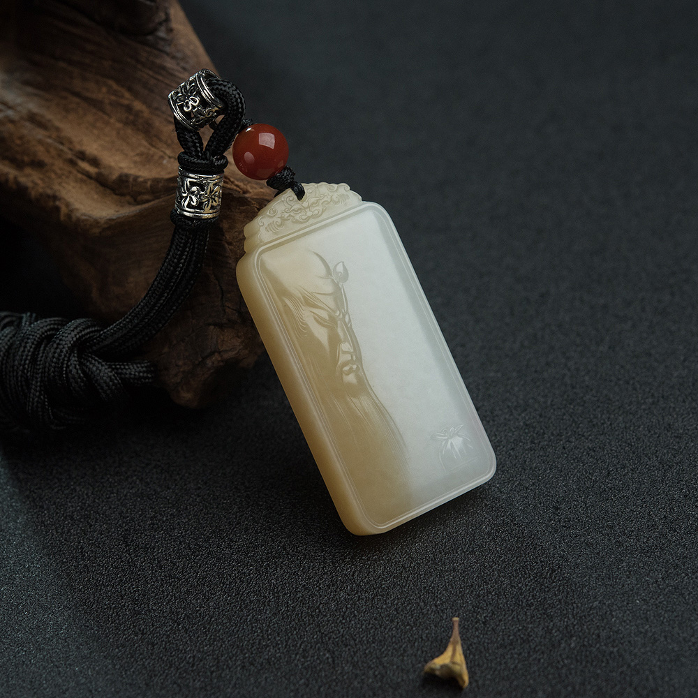 新疆和田玉关公吊坠-红掌柜